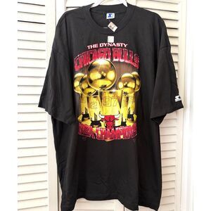 Vtg 1997 Chicago Bulls Dynasty Shirt NWT Deadstock Starter NBA Champions XL Rare